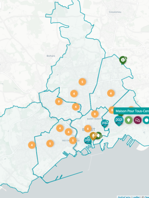 Carte collaborative des Points d'Accès Publics à Internet - Brest